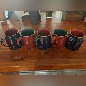 Denby Harlequin mugs, set of 5